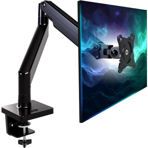 Invision Support PC Ecran Bras pour Écrans 24'-40' VESA 75/100mm Pince de Bureau Ergonomique Réglable en Hauteur 2-15kg (MX450)