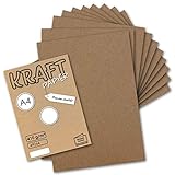 50x Vintage Kraftpapier DIN A4 410gr Natur-braunes Recycling-Papier Bastel-Karton Künstler-Karton Künstler-Pappe - Umwelt by Gustav NEUSER