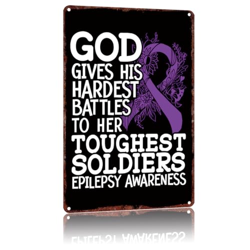 Epilepsy Awareness Funny Metal Tin Sign Vintage Bath Bathroom Laundry Room Decor Wall Signs 8X12Inch