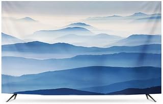 Modern Art Indoor TV Dust Cover for 32-80 Inch Screens Soft Polyester Fabric Televisions Screen Protector Landscape Painting Living Room Monitors Decorative-mountain||40-43inch