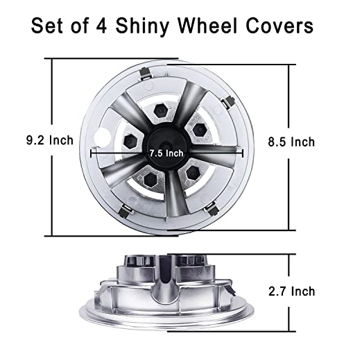Nokins Premium Golf Cart Hubcaps, 8 Inch Ss Chrome Golf Cart Hub Caps Set Of 4, Golf Cart Accessories Shiny Wheel Covers Hubcaps For Yamaha, Ezgo, Club Car Golf Carts（Silver） #TOP3