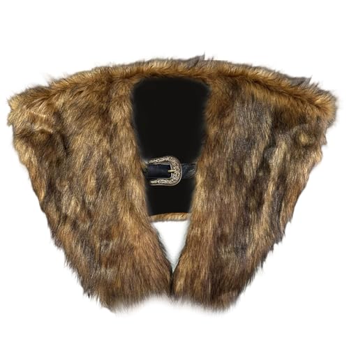 Châle en fourrure Viking et armure d'épaule médiévale pour cosplay