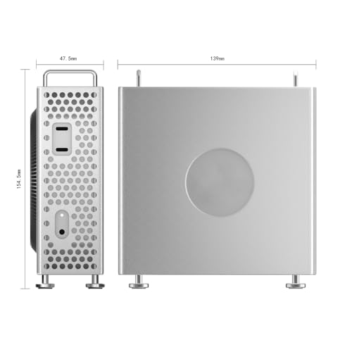 Gabinete de metal para Mac mini M4/M4 Pro 2024, soporte vertical de aluminio para computadora, carcasa protectora contra polvo y disipación de calor para DIY miniatura 7