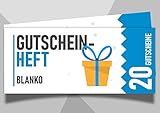 gutschein bucher reisen  Gutscheinheft blanko - 20 Gutscheine: Leeres Gutscheinbuch zum selbst ausfüllen, als persönliches und individuelles Geschenk mit 20 Gutscheinen