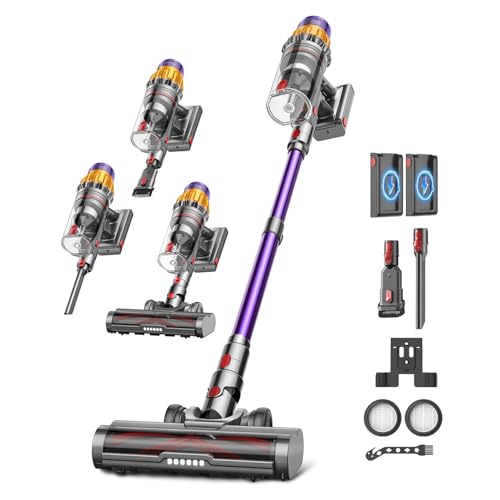 DyMona Aspirapolvere Senza Fili, 150min/58kPa/650W/2,0L Scopa Elettrica Senza Fili, Schermo LED, Autoportante, Spazzola anti-intasamento, Per peli di animali, Tappeti, Pavimenti duri