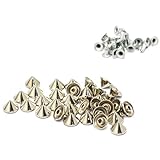 RuiLing 100 Stück Kegel-Nieten, Kugel-Spikes, Rapid-Nieten, Fels, Lederwaren, Dekorationen, Zubehör, handgefertigt, für Punk, Schmuck, Schuhe, Kleidung, Taschen, Kleidung, 10 x 7 mm, Silber