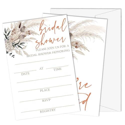 Cartes de mariage élégantes au style bohème chic floral d'automne pour nouveaux couples