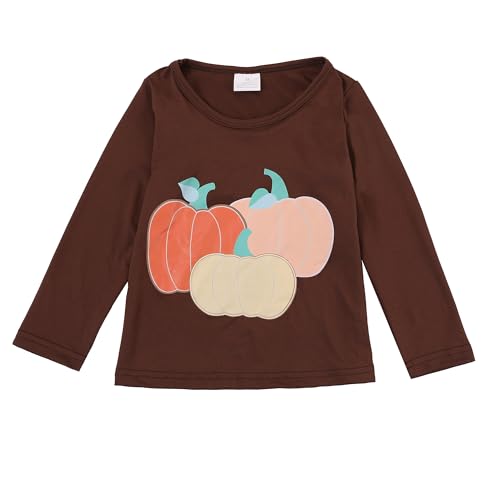Toddler Girls T-Shirts Turkey Long Sleeve Shirts Kids Cotton Tshirts Girls Summer Tops T-Shirts 3-8Y