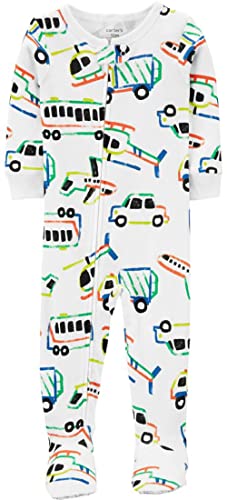 Carter's Baby Boys' 1 Piece Footed Sleepers (12 Months, Colorful Vehicles N More) #TOP22