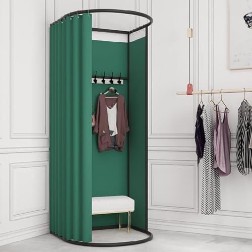 WUGCHDA Vestidor portátil para tienda de ropa, vestidor portátil para boutique, cambiador móvil con cortina de sombreado, vestidor de protección móvil temporal, 78 x 39 x 37 pulgadas