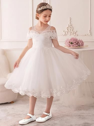 Image of PHIRAMIN Toddler Flower Girl Dress Shoes - Little Girl Mary Janes Flats Wedding