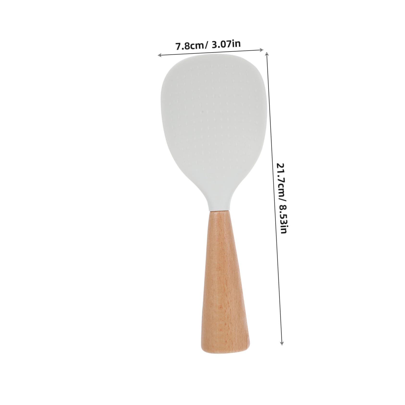 Cabilock 2pcs Self Standing Silicone Rice Paddle Heat Resistant Kitchen Spoon with Wood Handle Non Stick Rice Serving Utensil for Cookers and Potato Dishes Effortless Use for All Ages
