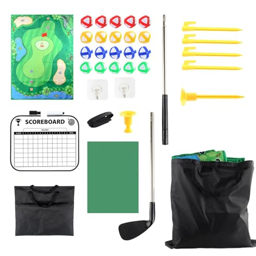 tongfeng Juego de golf de doble cara | Esteras de golpeo de práctica de dardos - Equipo portátil para patio trasero, tapete de entrenamiento de golf para adultos y niños