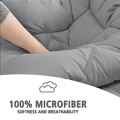 Jollyvogue Queen Comforter Set, Reversible Light Grey Bed In A Bag Bedding Set For All Seasons, 3 Pieces Comforter For Queen Size Bed With 1 Comforter And 2 Pillow Shams #TOP3