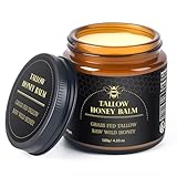 Beef Tallow Creme,Rindertalg Creme,Beef Tallow Skincare, Tallow Honey Balm-GrassgefüTtert,Talg Aus Weidehaltung Rohhonig,Feuchtigkeitscreme. (4.23oz /120g)