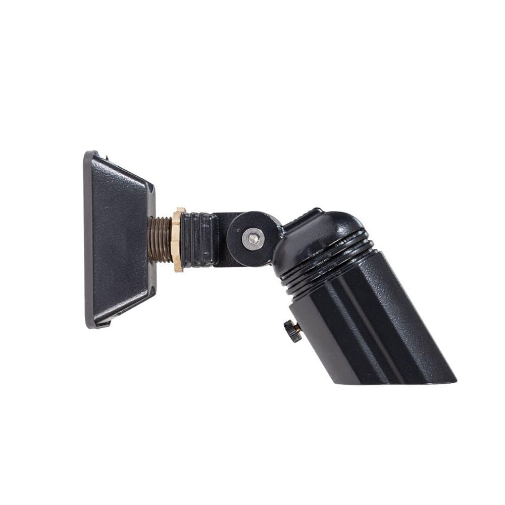 VOLT 12V Mini Brass Lanai Light (Black) with 4W 2700K Warm White MR11 LED Bulb & Mount for Low Voltage Outdoor Lighting on Patio or Pool Cage