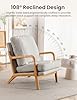 Mid Century Modern Accent Chairs for Living Room, 23” Wide Comfy Chair for Bedroom, Small Cozy Sherpa Reading Chairs for Adults, 108° Lounge Arm Chair Indoor with Detachable Cover, 5.5" Foam Cushion #3