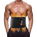 Fit Max Waist Slimming Sweat Belt - Sauna Adjustable Lumbar Back Support, Waist Trainer, Tummy Trimmer, Abs Toner, Belly Band - Black