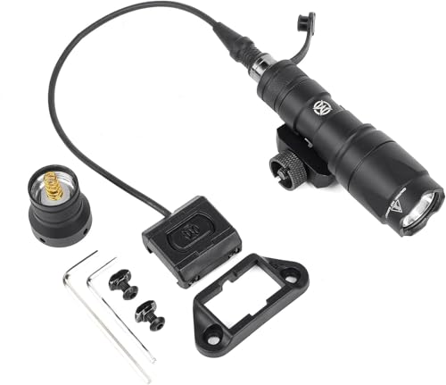 SBGJMY M300A Lampe de poche tactique, torche LED de 600 lumens avec coussin de pression et interrupteur à bouton-poussoir Torche pour Mlok/Keymod / 20mm Picatinny Rail...