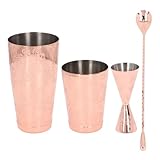 Riuulity Edelstahl -Cocktail -Shaker -Set, Vintage -Druckdesign, Mittelgroße Kapazität für Cocktails mit Boston Shakerglas, Vielseitig und Langlebig, Leicht zu Warten (Typ 4)