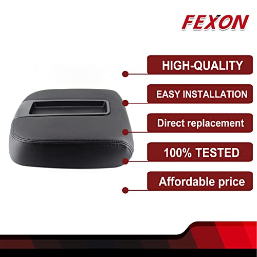 Fexon Center Console Lid Armrest Cover Compatible With 2007-2013 Chevy Chevrolet Avalanche Silverado Suburban Tahoe Gmc Sierra Yukon Xl Replaces 15217111 Black #TOP1