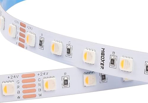 Miniatura 9 de LGIDTECH LSL5N01N Miboxer 5050 5 en 1 SMD RGB+CCT LED tira de luz DC 24V, 16.4ft  5Meters 300LED, tablero desnudo no impermeable IP20