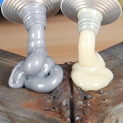 Image of GLUN Magic Metal Mending Cold Weld Epoxy, AB Strong Adhesive Glue for Metal, Aluminum, Plastic, Waterproof, Heat-Resistant Repair Paste for Auto, Engine, Pipes, DIY Welding, Cracks & Gaps
