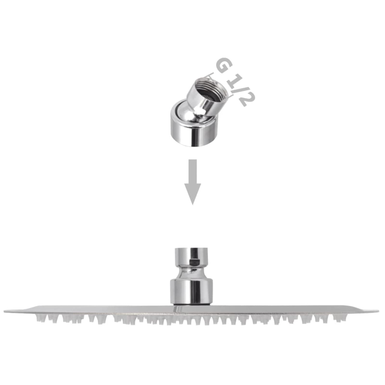ShGaxin Cabezal de Ducha Efecto Lluvia 2 pzs, Rociador Ducha, Ducha Lluvia, Alcachofa Ducha, Duchas De Baño Alcachofa Lluvia, Recambios Columna Ducha, Acero Inoxidable Ø 25 cm