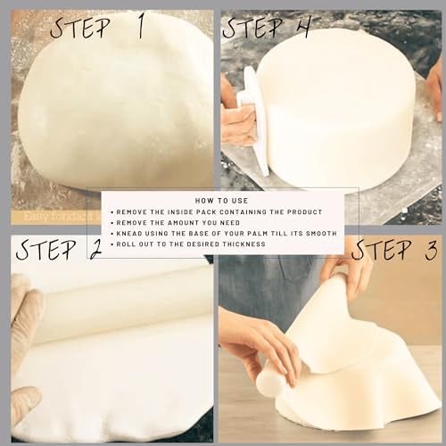 Image of Confect Ivory Sugar Paste Fondant for Cakes - Chef's Choice for Cake Decorating, Sculpting & Baking | Vegan, Gluten-Free, Nut-Free, Palm Oil-Free - 1 Kg
