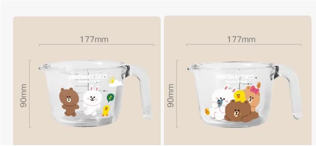 Measuring cup household with scale children's milk cup breakfast glass measuring cup baking water cup (Color : A)