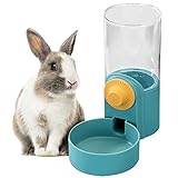 kathson 35oz Hanging Automatic Food Water Dispenser Gravity Pet Auto Feeder Waterer Set for Rabbit Cat Dog Chinchilla Guinea Pig Hedgehog Ferret (Water Dispenser)