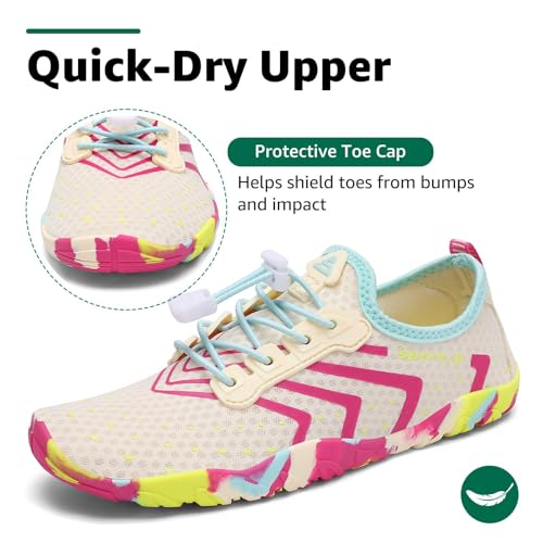 Image of SAGUARO Water Shoes for Women - Barefoot Quick-Dry Aqua Sock, Lightweight, Breathable for Swimming, Beach and Outdoor Activities Size 5.5-10.5