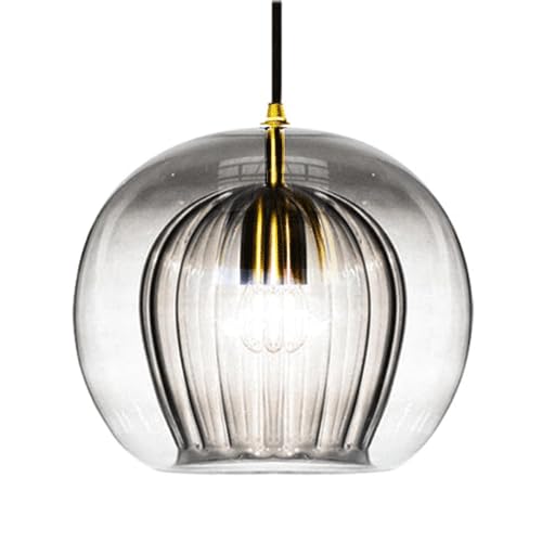 KXKLGWHN Nordic Industry Style Chandelier, E27 Light Source Single Head Hanging Light,Personalized Glass Pendant Lamp Shade, Bedroom Dining Room Balcony Decoration Light Fixtures