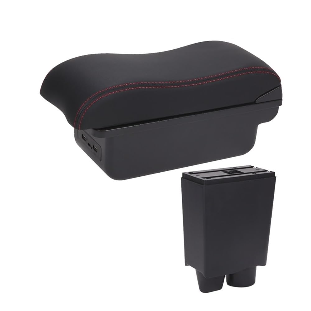 Aierdeyp B1 Black Red 3Usb Car Armrest Box For Fiat For Mobi Car Armrest Box