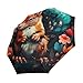 KAAVIYO Watercolor Art Squirrel Umbrella Windproof Automatic Foldable Umbrells Auto Open Close for Men Women Kids