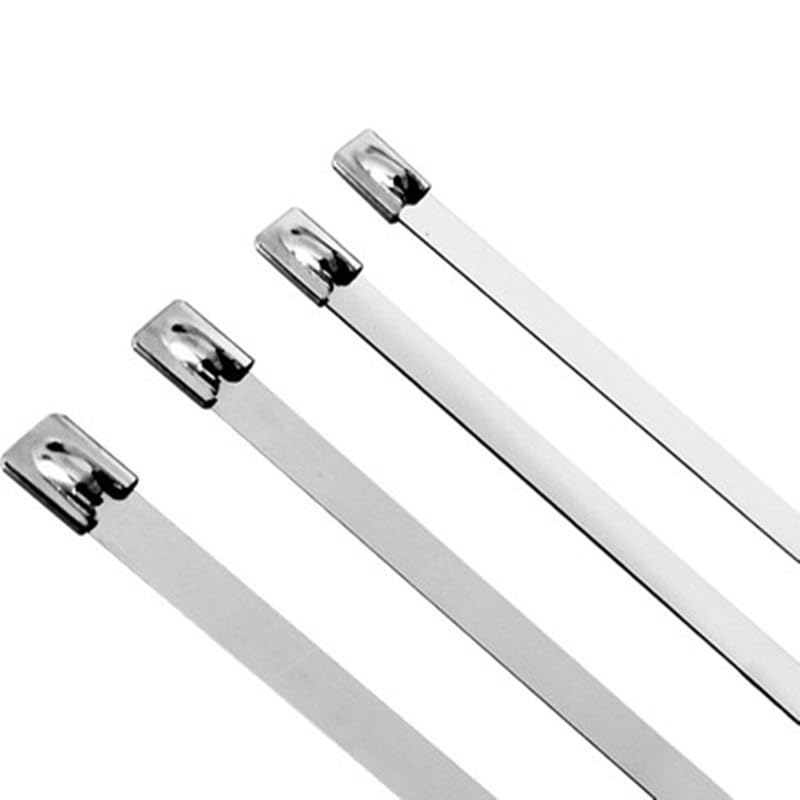BIK Fascetta fermacavi multiuso in metallo da 4,6 mm, in acciaio inox, con cerniera, rivestita, 100 pezzi (4,6 x 400 mm)