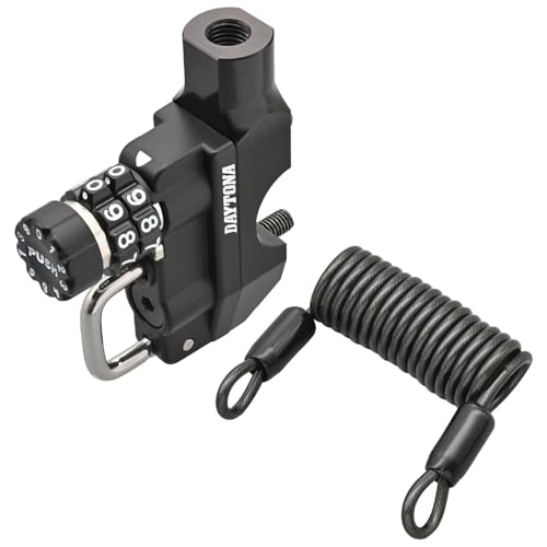 デイトナ(Daytona) バイク用 ヘルメットロック マスターシリンダー用(32mmピッチ) ミラーホルダー付き ヘルメットホルダー ダイヤルタイプ 49407