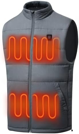 Men's Heated Vest Water-resistant USB Rechargeable Washable Electric Winter Heating Vests (Battery Pack Not Included)