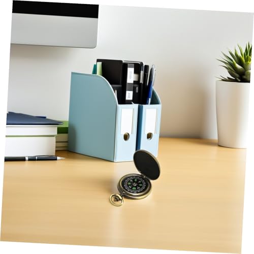 2 piezas de brújula retro compacta tipo reloj de bolsillo con cadena, herramienta de navegación de alta precisión para senderismo, camping, supervivencia y coleccionistas miniatura 4
