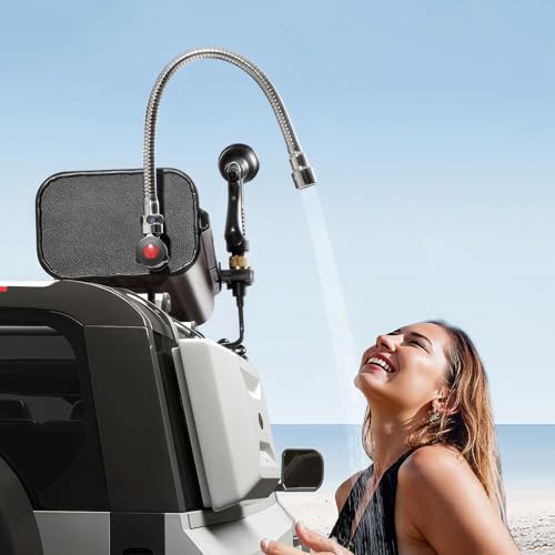 VEVOR Dachgepäckträger-Wassertank Wasserspeicher für Fahrzeuge 17 L mit 2 Spritzschutzplatten und T-Schlitz, Aluminiumtank mit hoher Druckanschluss, für Kofferräume Überrollbügel Querträger