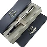 Parker - Frontier: Stainless Steel CT Fountain-Pen, Chrome Trims, Steel Fine Nib.