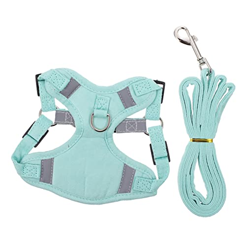 HANABASS Soft Chest Strap and Rope Set Kitten Traction Harness for Cats Reflective Strip