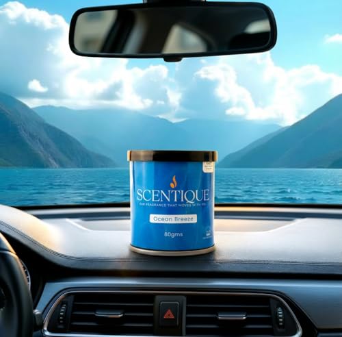 Image of Gel Based Car Air Freshener - Ocean Breeze (80g) | Long Lasting Cup Holder Perfume Can | Strong Odor Eliminator | No Headache, Mild fragrance;OBF
