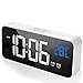 tronisky Digitaler Wecker, LED Digital Wecker Spiegel Tischuhr USB Wiederaufladbar Reisewecker mit 2 Alarmen/Snooze/Temperatur Anzeige/Sprachsteuerung Funktion, 4 Helligkeit, Weiß