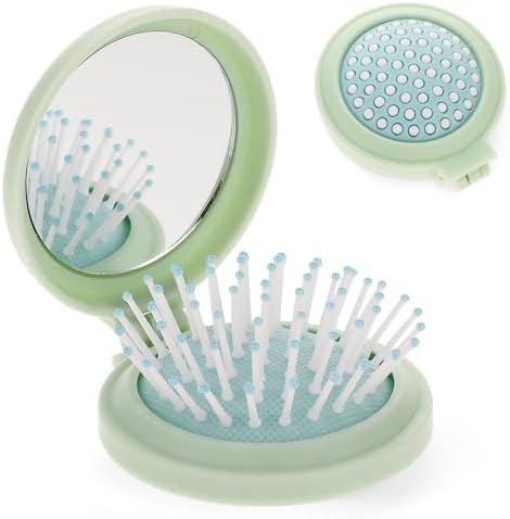 Amazon.com : 1st Choice Folding Hair Brush with Mirror,Round Mini ...