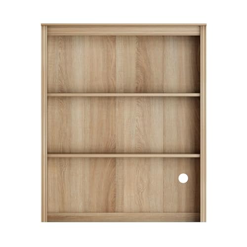WAMPAT 2-Shelf Bookcase, Bookshelf with Open Storage Shelves, No Cabinet, Oak