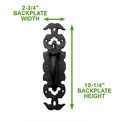 Renovators Supply Manufacturing Gate Latch Lock 6 In. Black Wrought Thumb Latch For Cabinet Doors And Gateswith Mounting Hardware #TOP3