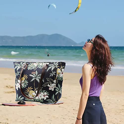 We We Large Beach Tote bag for Women Canvas Straw Tavel Tote Bag Waterproof Shoulder Bag Handbag for Gym Swim2