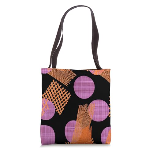 Vivid Contrast: Purple Circles and Orange Diamonds Tote Bag