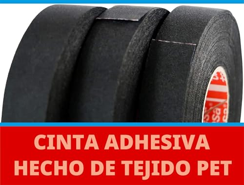 Miniatura 3 de Tesa 51036 - Cinta Adhesiva Pet Para Arneses, Protección Contra Abrasiones, Alta Temperatura, Máxima Flexibilidad, Sin Disolventes, Ideal Para Motor 9 Mm X 25 M